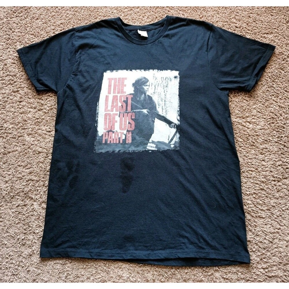 The Last Of Us T-Shirt Men's Size Large Graphic Print Black Shirt